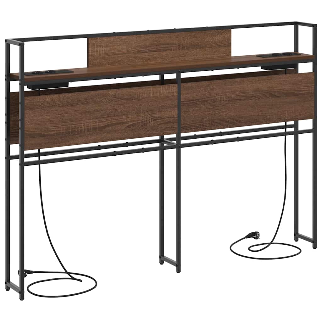 Opberghoofdbord met opslag bruin eikenkleur Bewerkt hout is nu te koop bij PeponiXL, paradijselijk wonen!