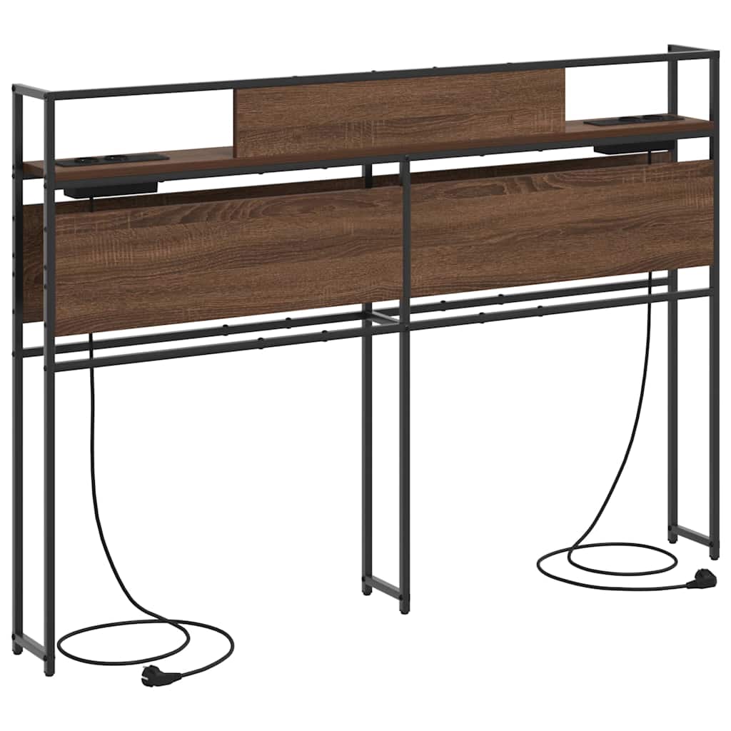 Opberghoofdbord met opslag bruin eikenkleur Bewerkt hout is nu te koop bij PeponiXL, paradijselijk wonen!