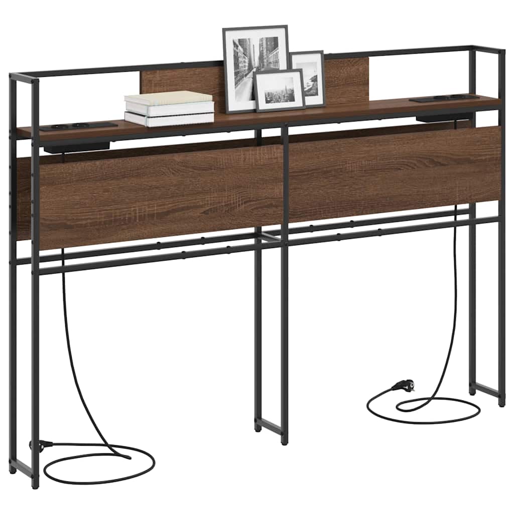Opberghoofdbord met opslag bruin eikenkleur Bewerkt hout is nu te koop bij PeponiXL, paradijselijk wonen!