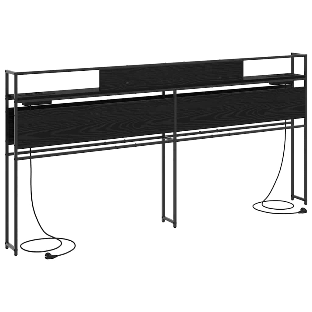 Opberghoofdbord met opslag Zwart eiken Bewerkt hout is nu te koop bij PeponiXL, paradijselijk wonen!