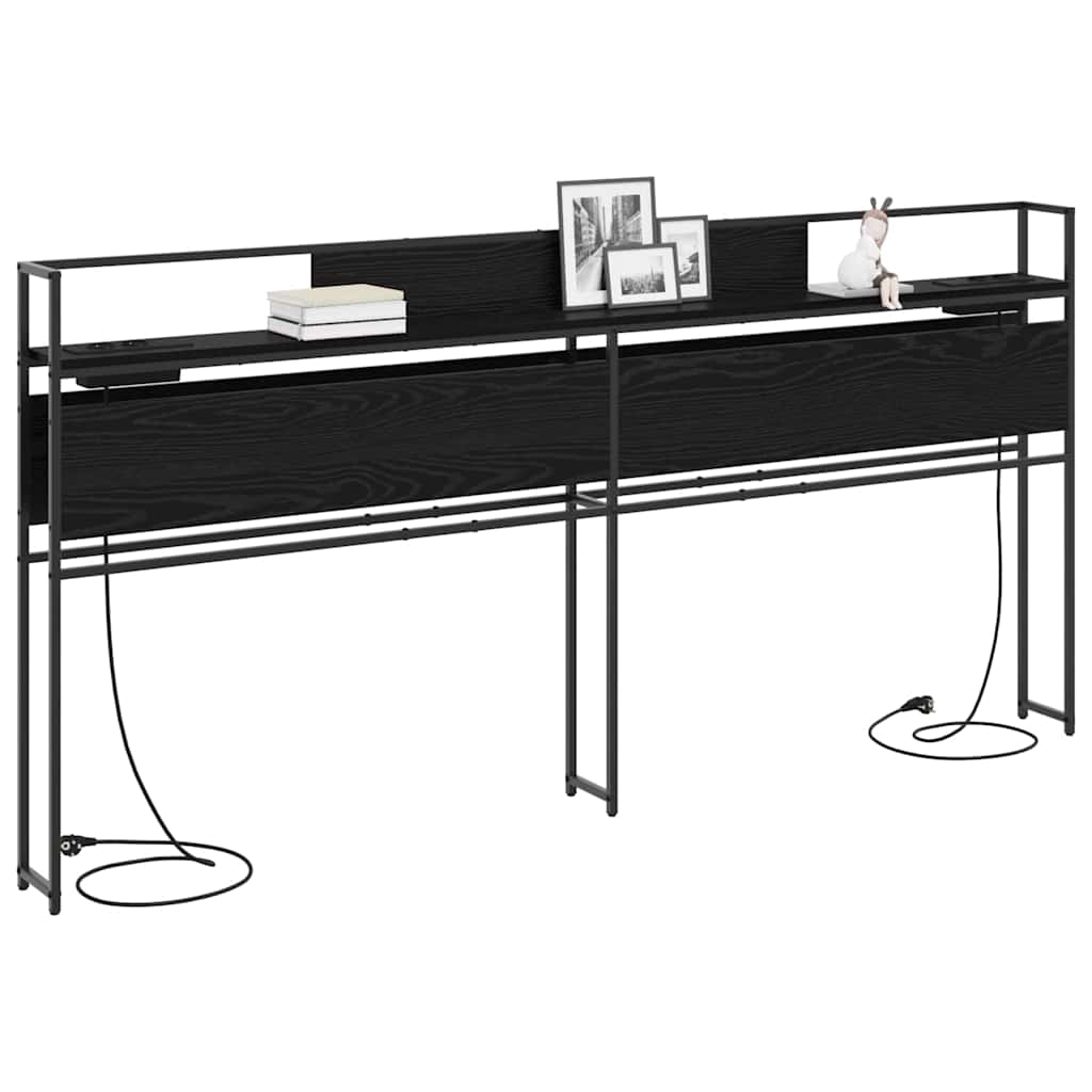 Opberghoofdbord met opslag Zwart eiken Bewerkt hout is nu te koop bij PeponiXL, paradijselijk wonen!