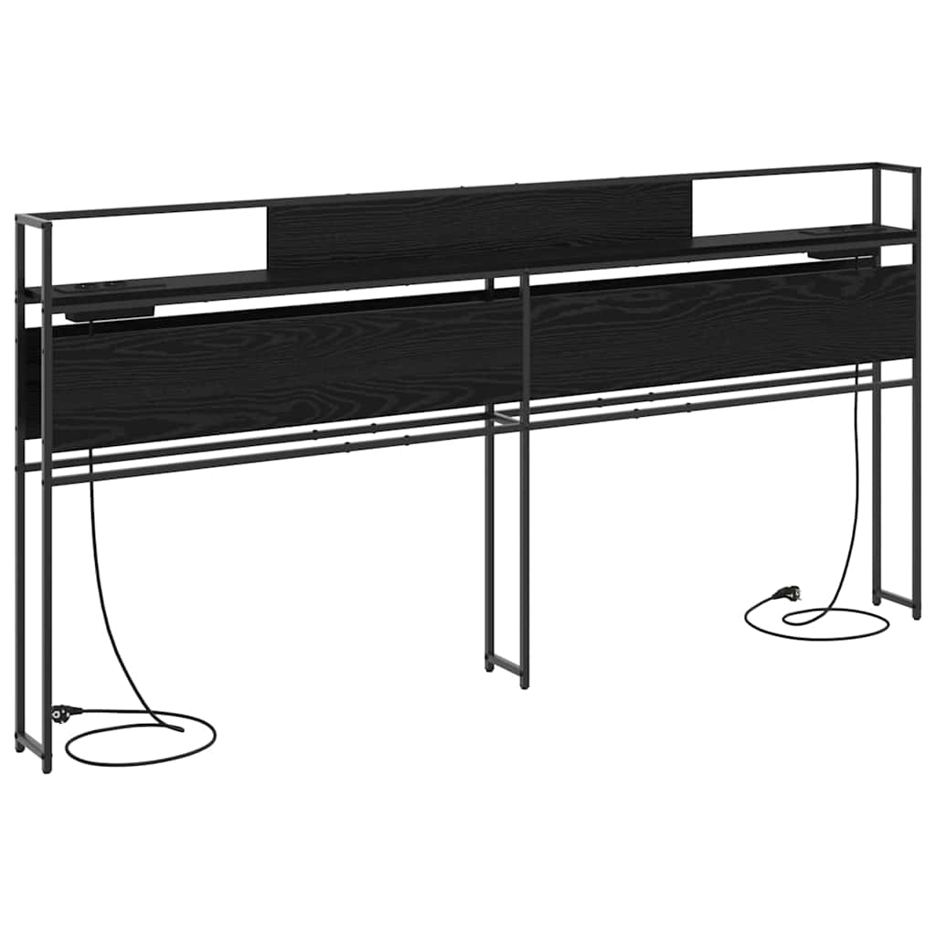 Opberghoofdbord met opslag Zwart eiken Bewerkt hout is nu te koop bij PeponiXL, paradijselijk wonen!