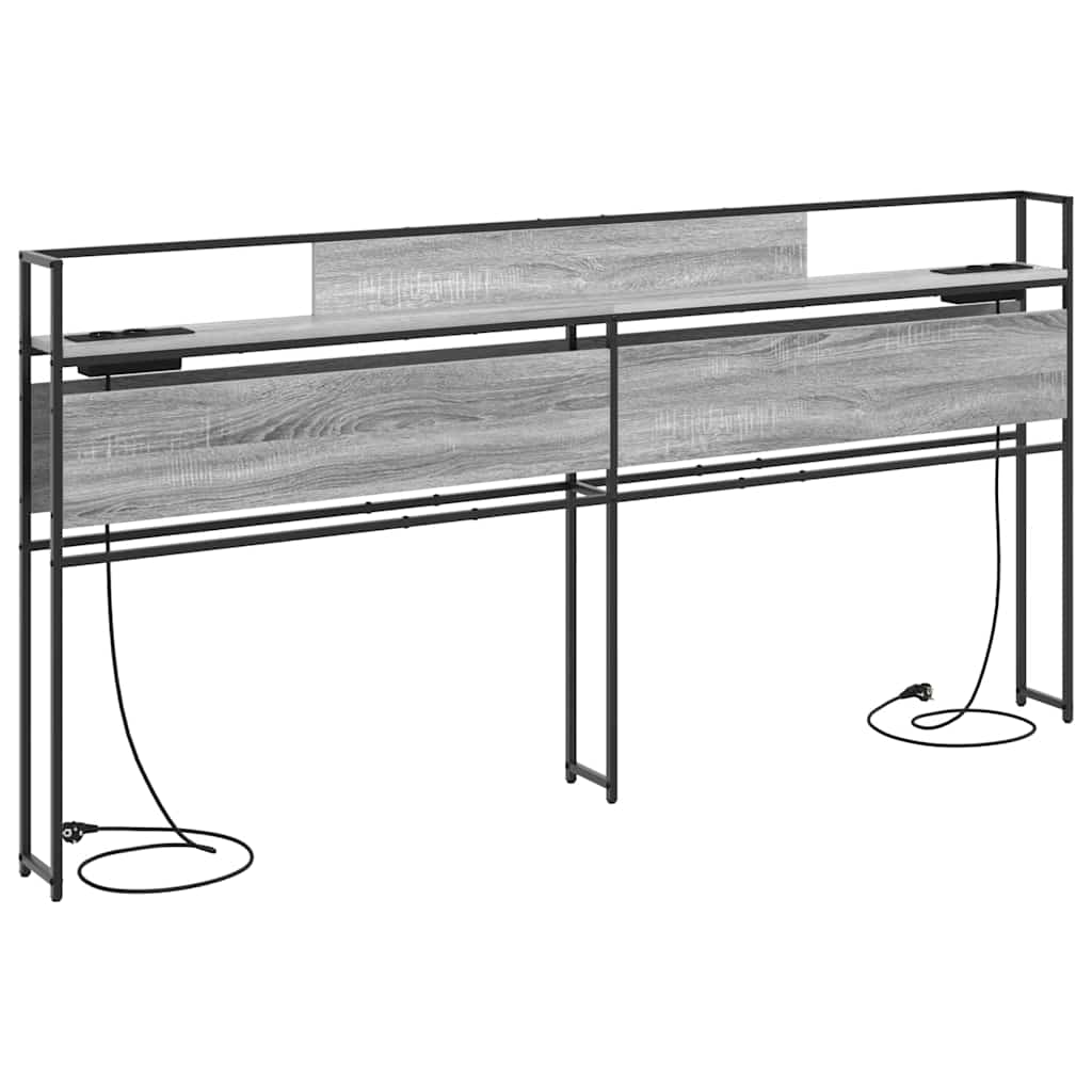 Opberghoofdbord met opslag Grijs sonoma Bewerkt hout is nu te koop bij PeponiXL, paradijselijk wonen!