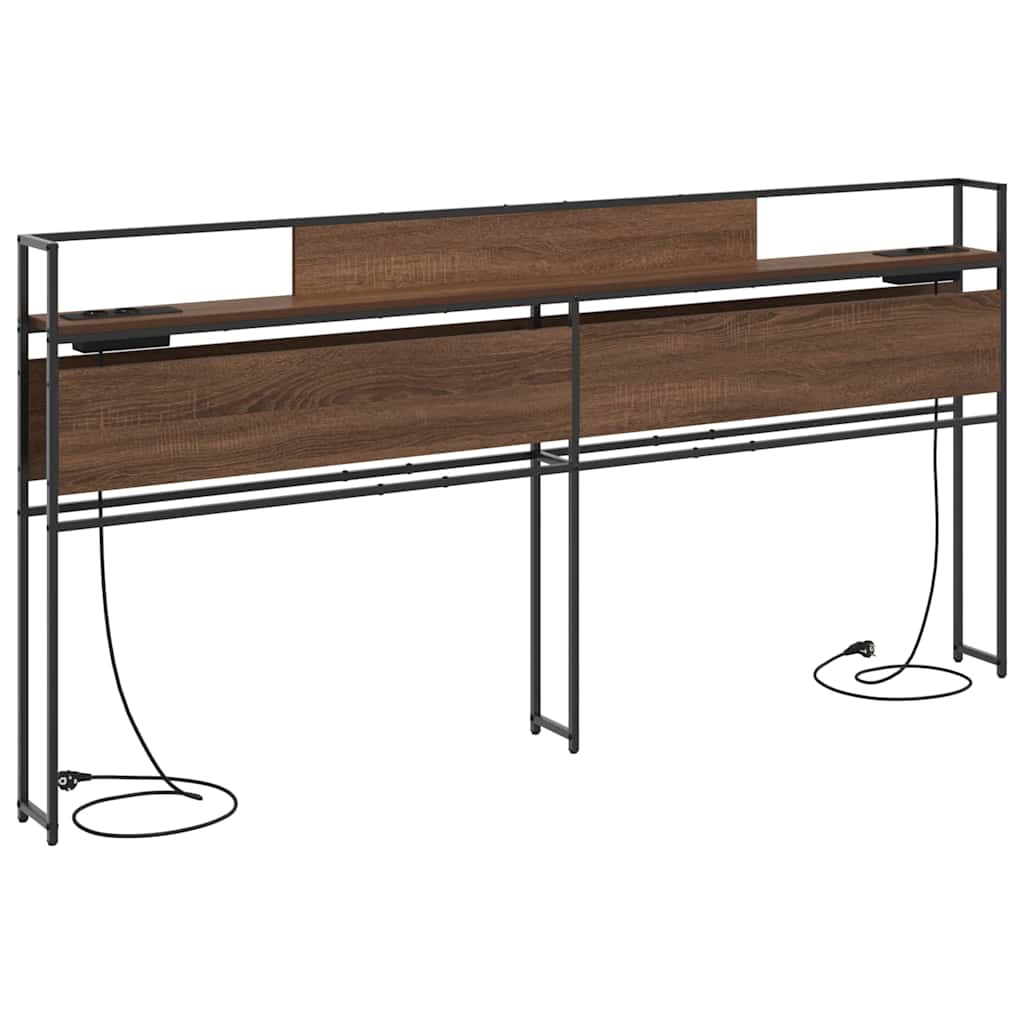 Opberghoofdbord met opslag bruin eikenkleur Bewerkt hout is nu te koop bij PeponiXL, paradijselijk wonen!