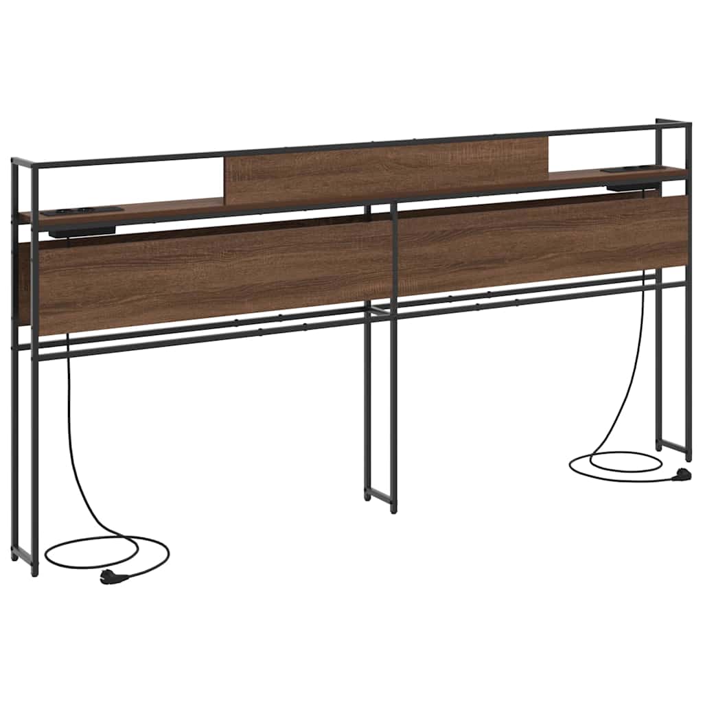 Opberghoofdbord met opslag bruin eikenkleur Bewerkt hout is nu te koop bij PeponiXL, paradijselijk wonen!