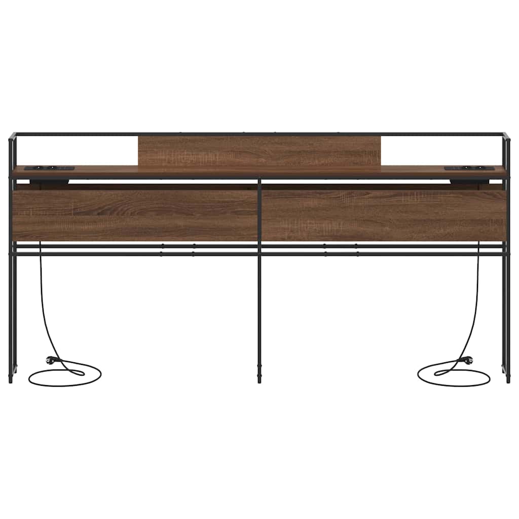 Opberghoofdbord met opslag bruin eikenkleur Bewerkt hout is nu te koop bij PeponiXL, paradijselijk wonen!