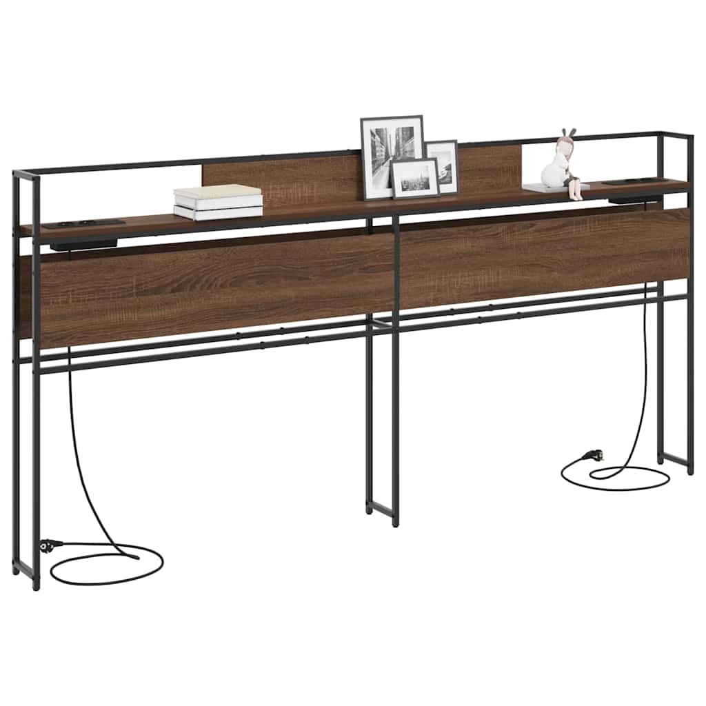 Opberghoofdbord met opslag bruin eikenkleur Bewerkt hout is nu te koop bij PeponiXL, paradijselijk wonen!