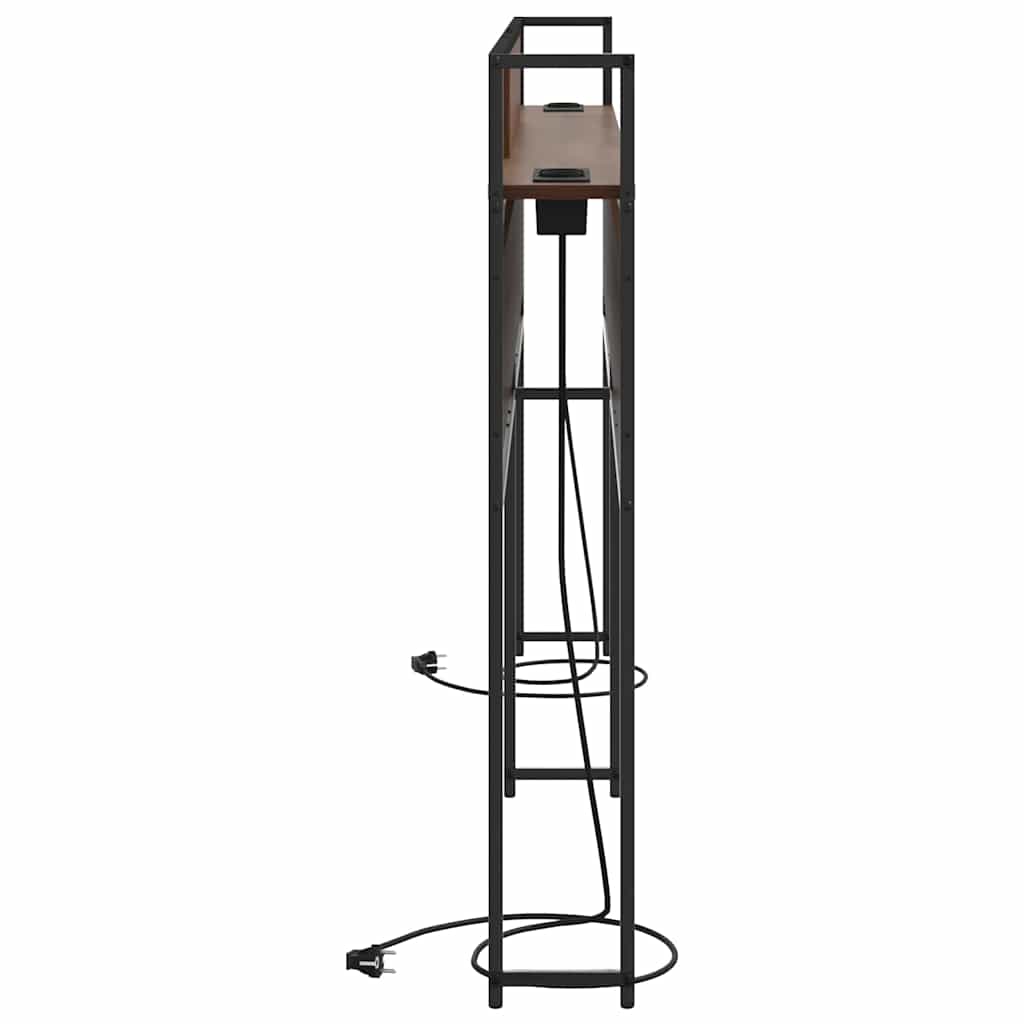 Opberghoofdbord met opslag bruin eikenkleur Bewerkt hout is nu te koop bij PeponiXL, paradijselijk wonen!