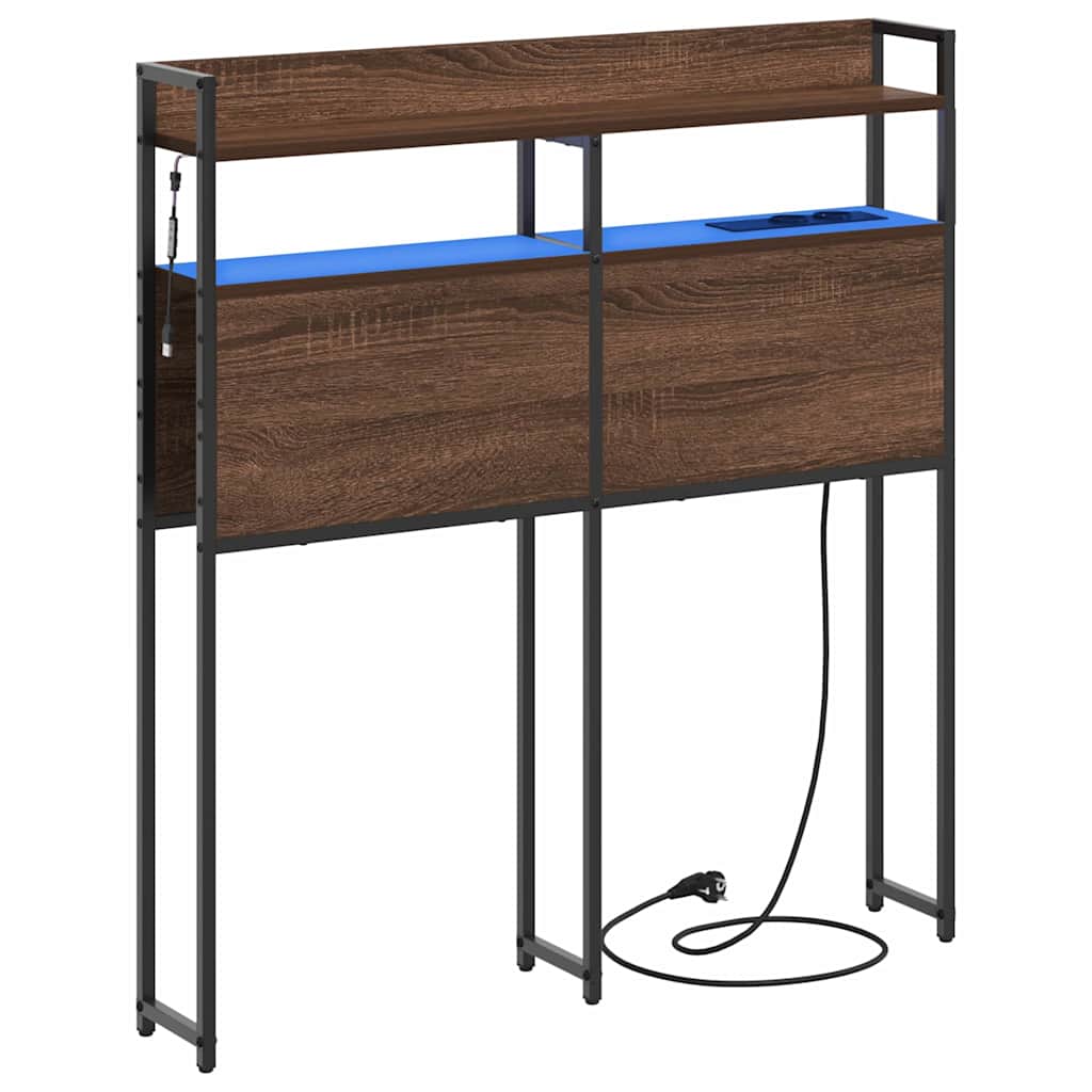 Opslag hoofdbord met opslag bruin eikenkleur Bewerkt hout is nu te koop bij PeponiXL, paradijselijk wonen!