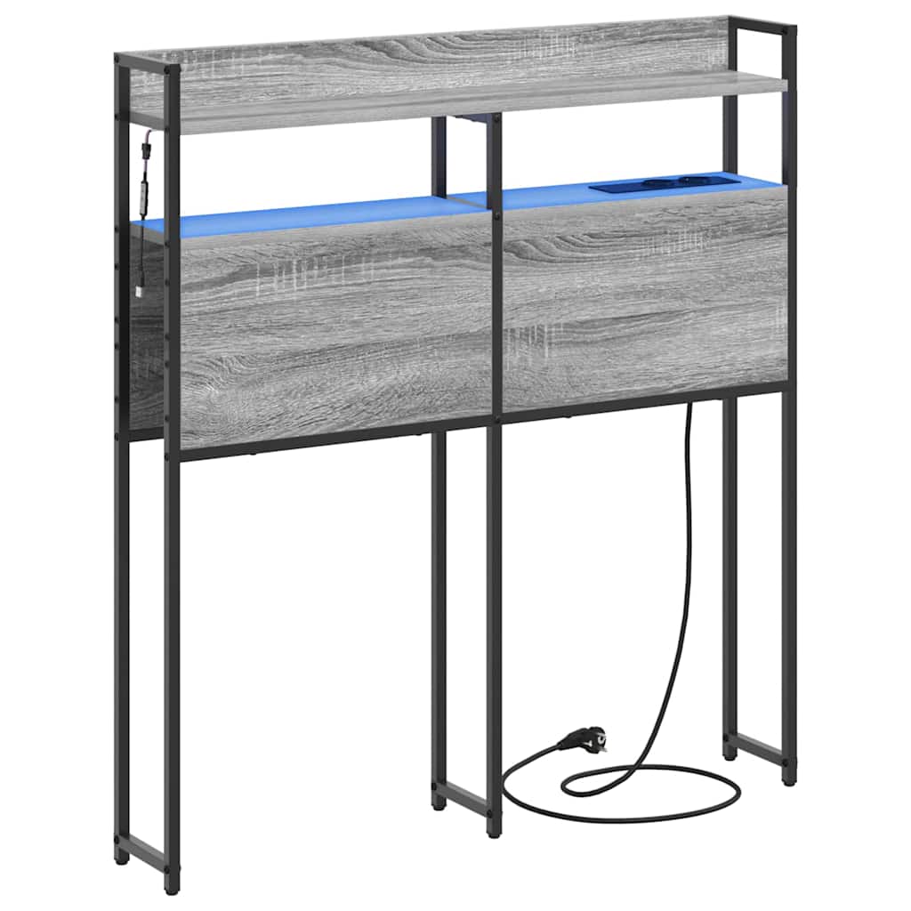Opslag hoofdbord met opslag Grijs sonoma Bewerkt hout is nu te koop bij PeponiXL, paradijselijk wonen!