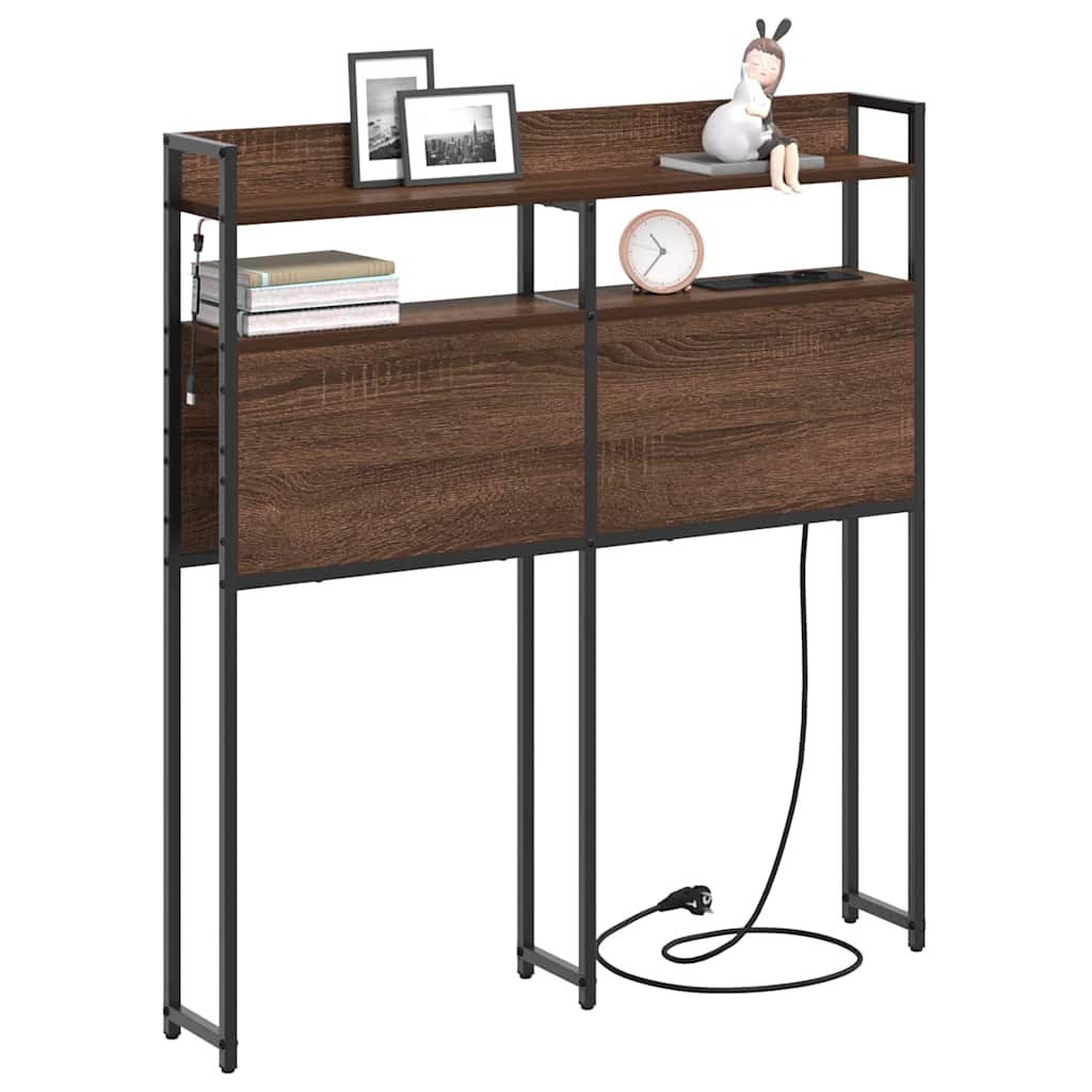 Opslag hoofdbord met opslag bruin eikenkleur Bewerkt hout is nu te koop bij PeponiXL, paradijselijk wonen!