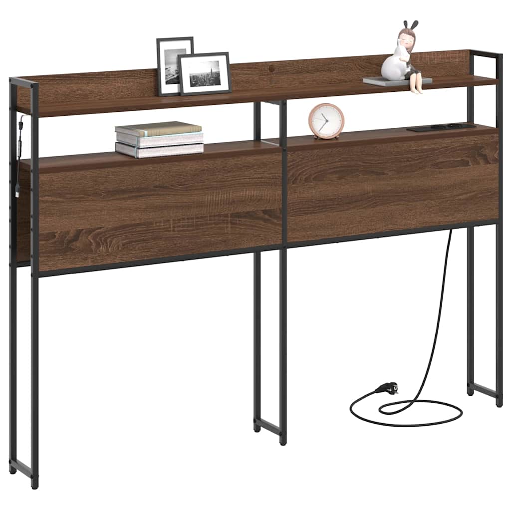 Opslag hoofdbord met opslag bruin eikenkleur Bewerkt hout is nu te koop bij PeponiXL, paradijselijk wonen!