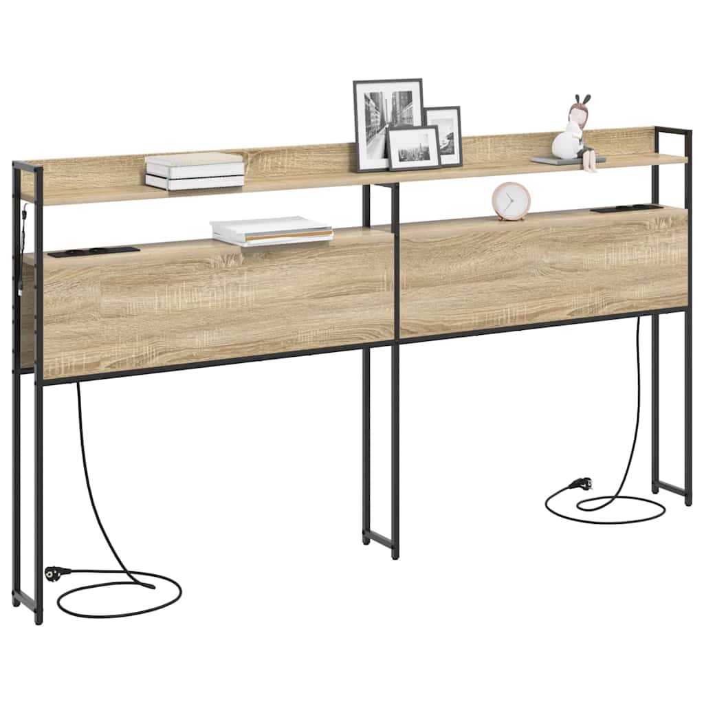 Opslag hoofdbord met opslag Sonoma eiken Bewerkt hout is nu te koop bij PeponiXL, paradijselijk wonen!