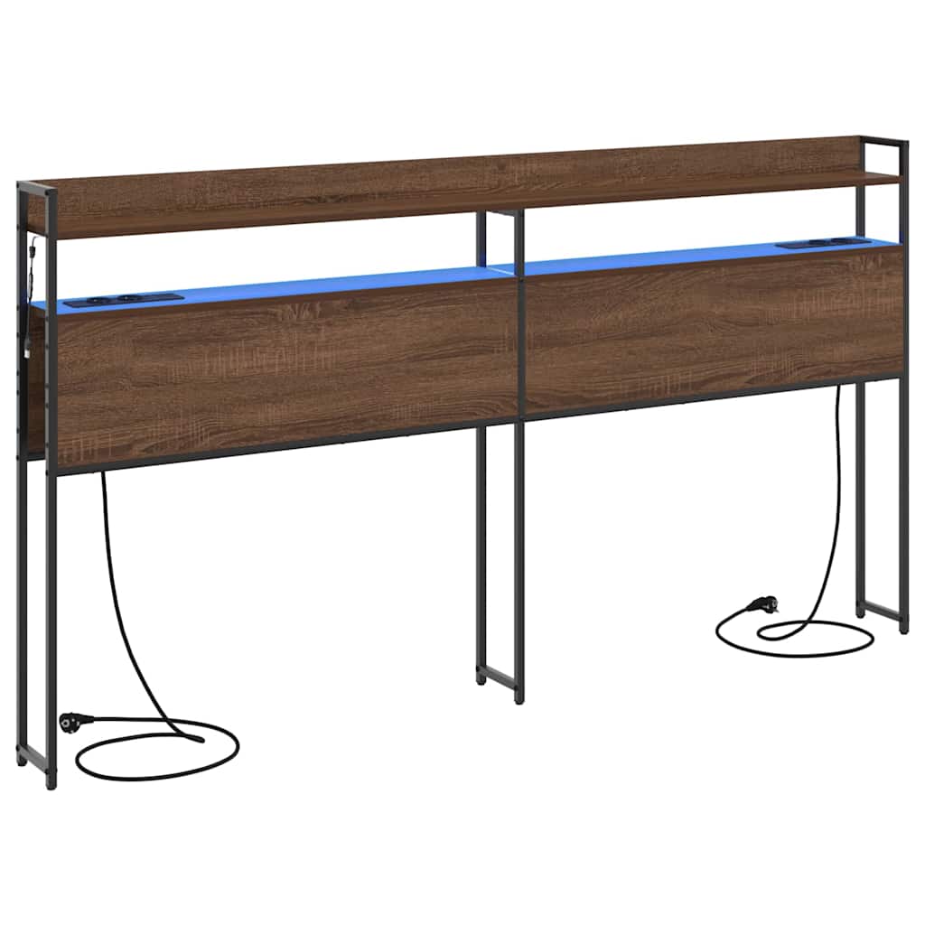 Opslag hoofdbord met opslag bruin eikenkleur Bewerkt hout is nu te koop bij PeponiXL, paradijselijk wonen!