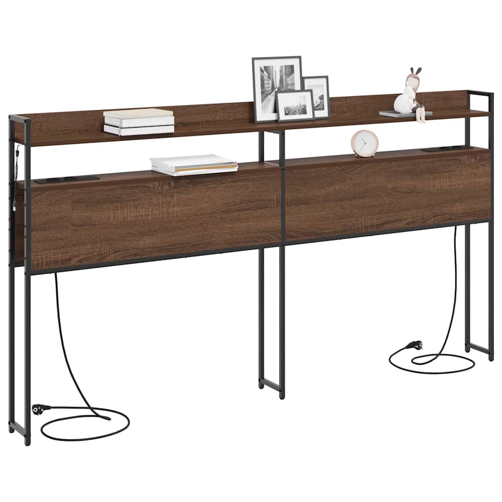 Opslag hoofdbord met opslag bruin eikenkleur Bewerkt hout is nu te koop bij PeponiXL, paradijselijk wonen!