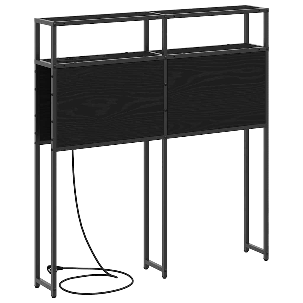 Opberghoofdbord met opslag Zwart eiken Bewerkt hout is nu te koop bij PeponiXL, paradijselijk wonen!