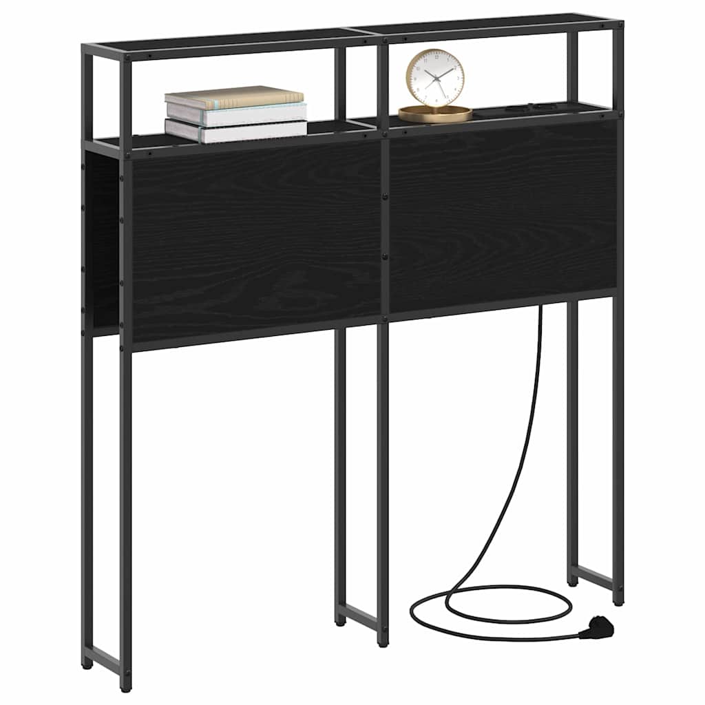 Opberghoofdbord met opslag Zwart eiken Bewerkt hout is nu te koop bij PeponiXL, paradijselijk wonen!