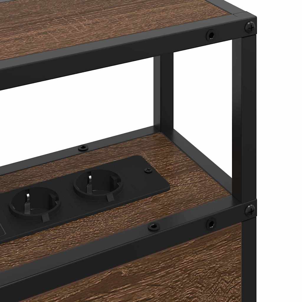 Opberghoofdbord met opslag bruin eikenkleur Bewerkt hout is nu te koop bij PeponiXL, paradijselijk wonen!