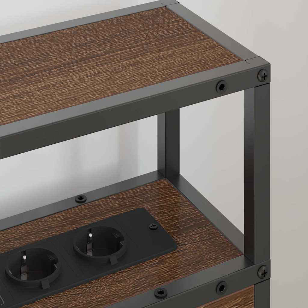 Opberghoofdbord met opslag bruin eikenkleur Bewerkt hout is nu te koop bij PeponiXL, paradijselijk wonen!