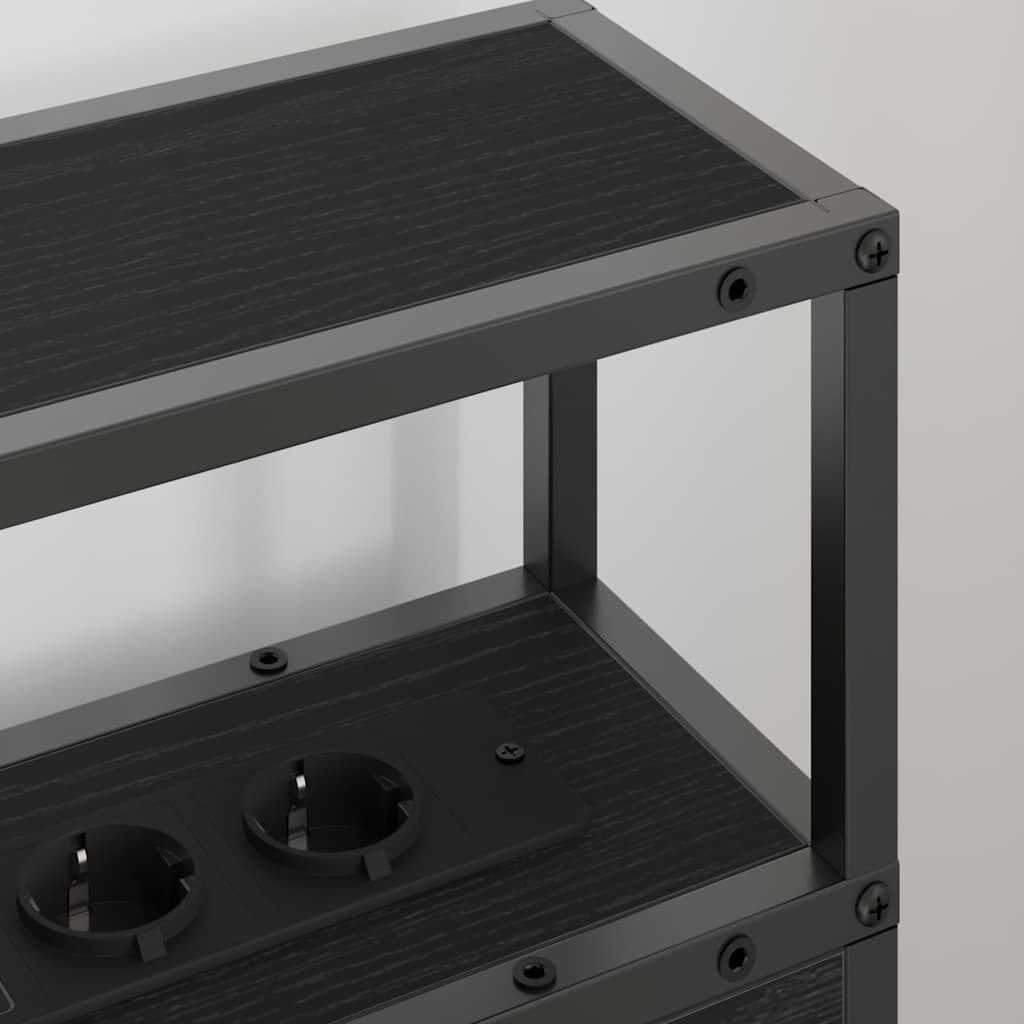 Opberghoofdbord met plank Zwart eiken 80 cm Bewerkt hout is nu te koop bij PeponiXL, paradijselijk wonen!