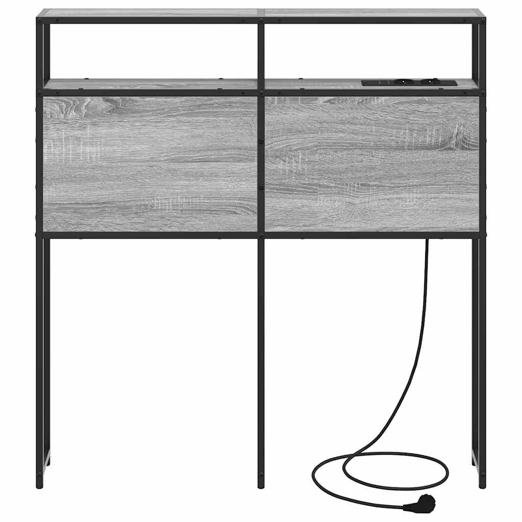 Opberghoofdbord met opslag Grijs sonoma Bewerkt hout is nu te koop bij PeponiXL, paradijselijk wonen!
