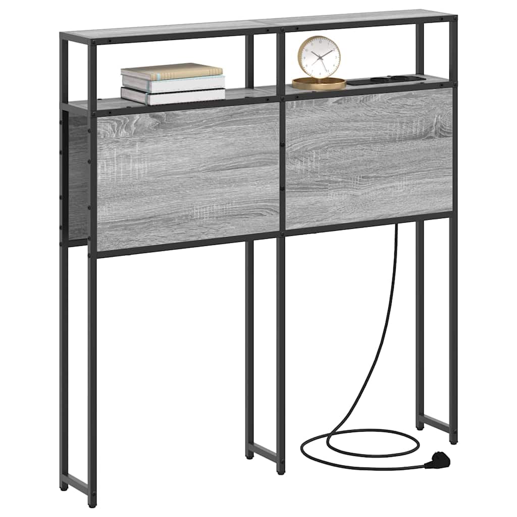 Opberghoofdbord met opslag Grijs sonoma Bewerkt hout is nu te koop bij PeponiXL, paradijselijk wonen!