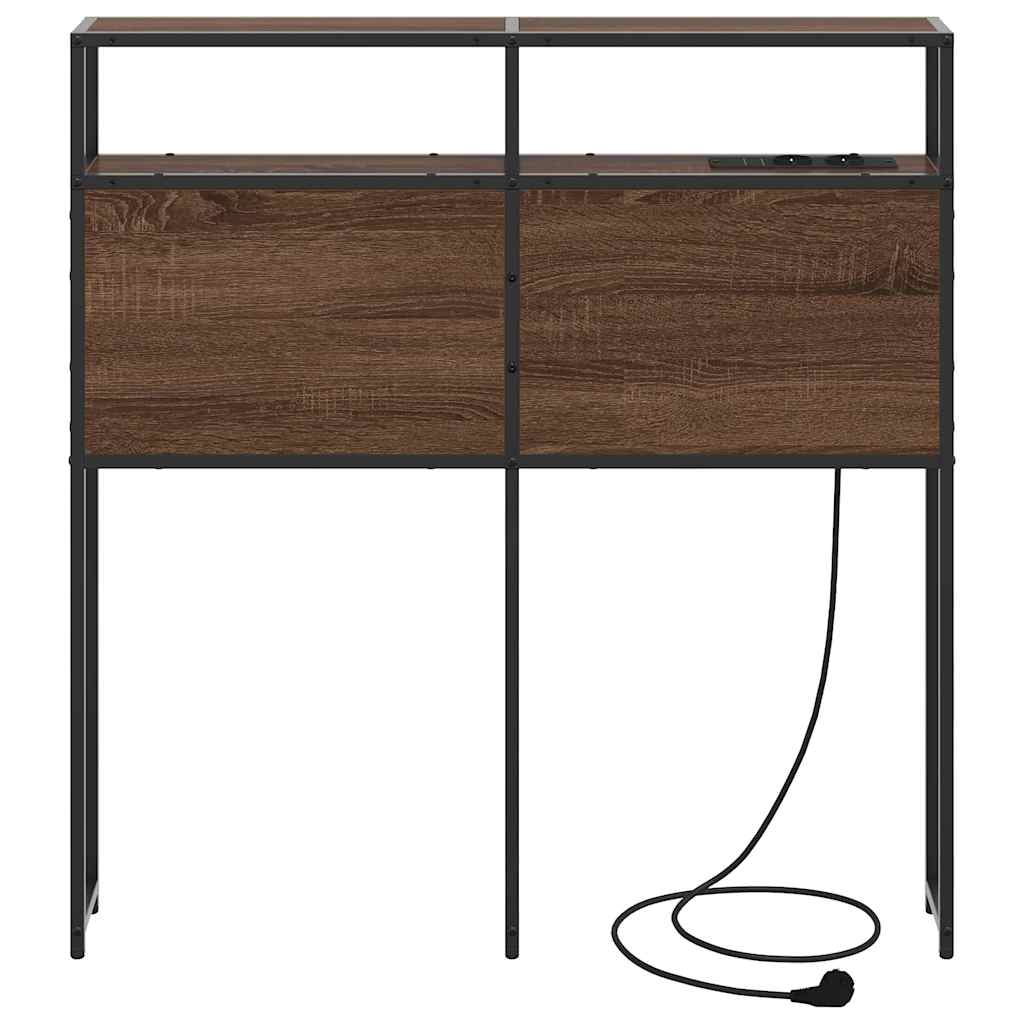 Opberghoofdbord met opslag bruin eikenkleur Bewerkt hout is nu te koop bij PeponiXL, paradijselijk wonen!