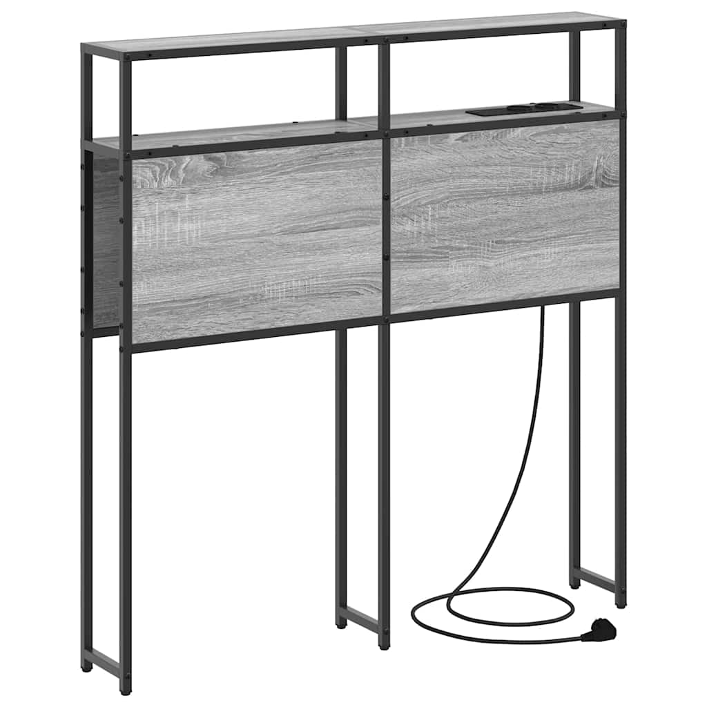 Opberghoofdbord met opslag Grijs sonoma Bewerkt hout is nu te koop bij PeponiXL, paradijselijk wonen!