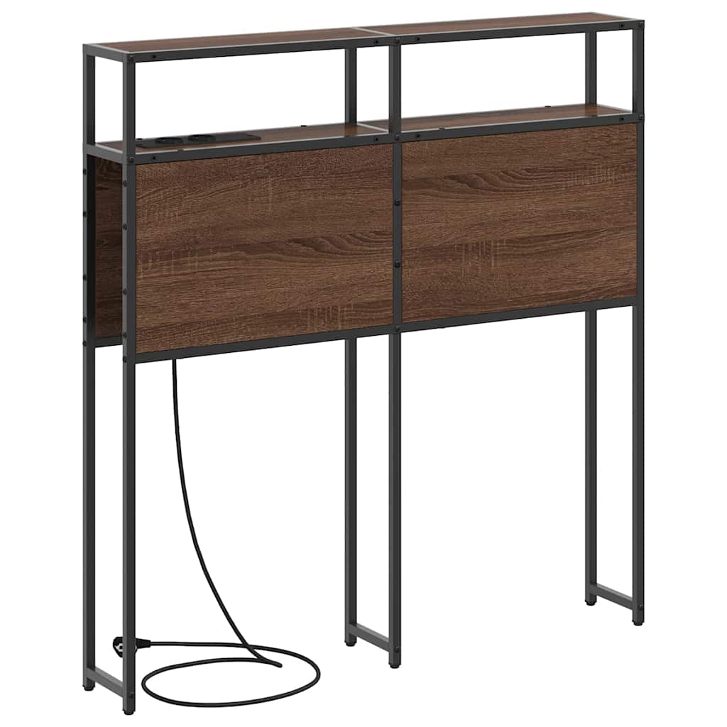 Opberghoofdbord met opslag bruin eikenkleur Bewerkt hout is nu te koop bij PeponiXL, paradijselijk wonen!