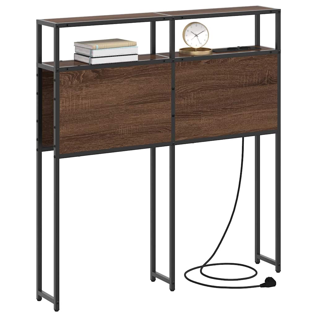 Opberghoofdbord met opslag bruin eikenkleur Bewerkt hout is nu te koop bij PeponiXL, paradijselijk wonen!