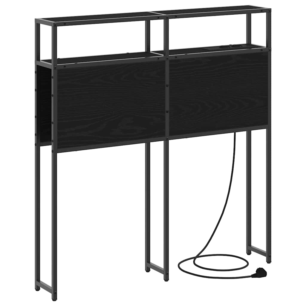 Opberghoofdbord met opslag Zwart eiken Bewerkt hout is nu te koop bij PeponiXL, paradijselijk wonen!