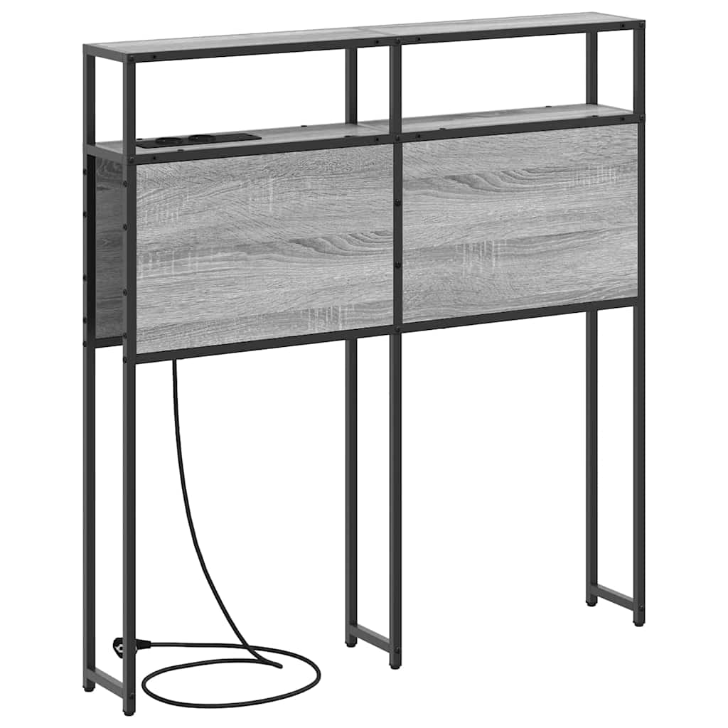 Opberghoofdbord met opslag Grijs sonoma Bewerkt hout is nu te koop bij PeponiXL, paradijselijk wonen!
