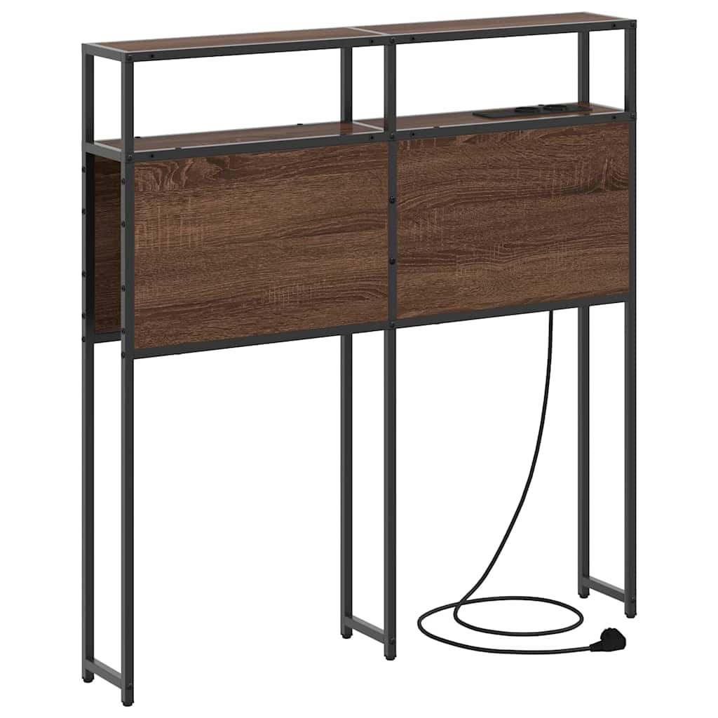 Opberghoofdbord met opslag bruin eikenkleur Bewerkt hout is nu te koop bij PeponiXL, paradijselijk wonen!