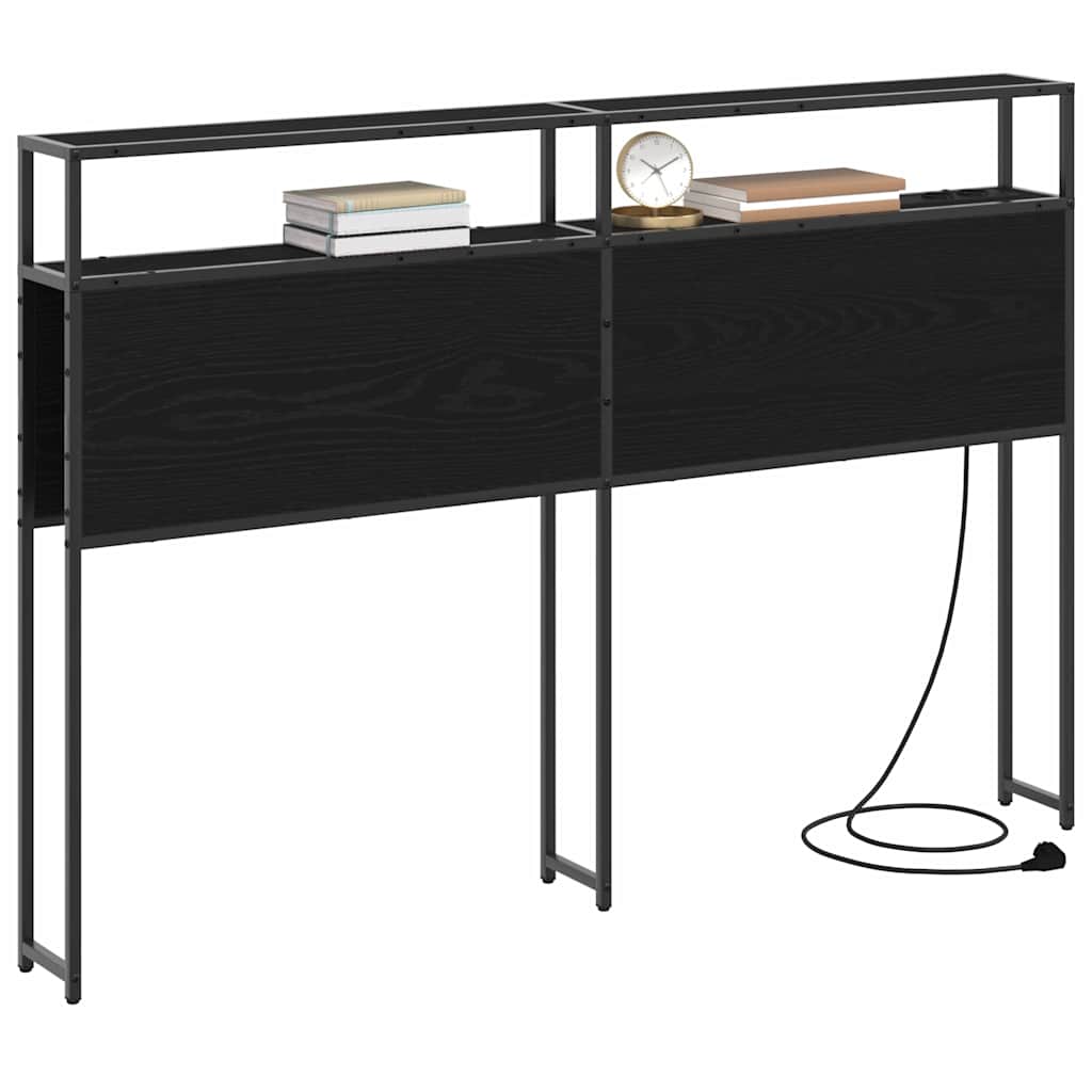 Opberghoofdbord met opslag Zwart eiken Bewerkt hout is nu te koop bij PeponiXL, paradijselijk wonen!
