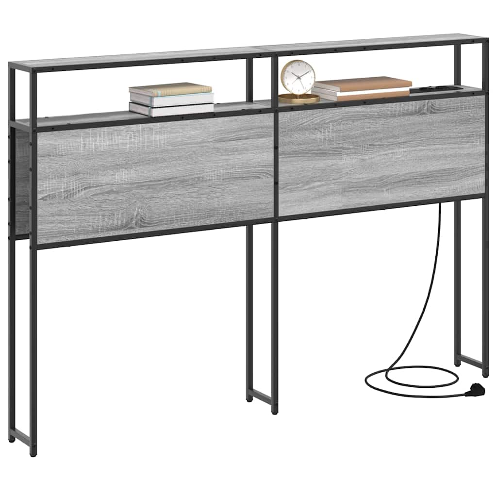 Opberghoofdbord met opslag Grijs sonoma Bewerkt hout is nu te koop bij PeponiXL, paradijselijk wonen!