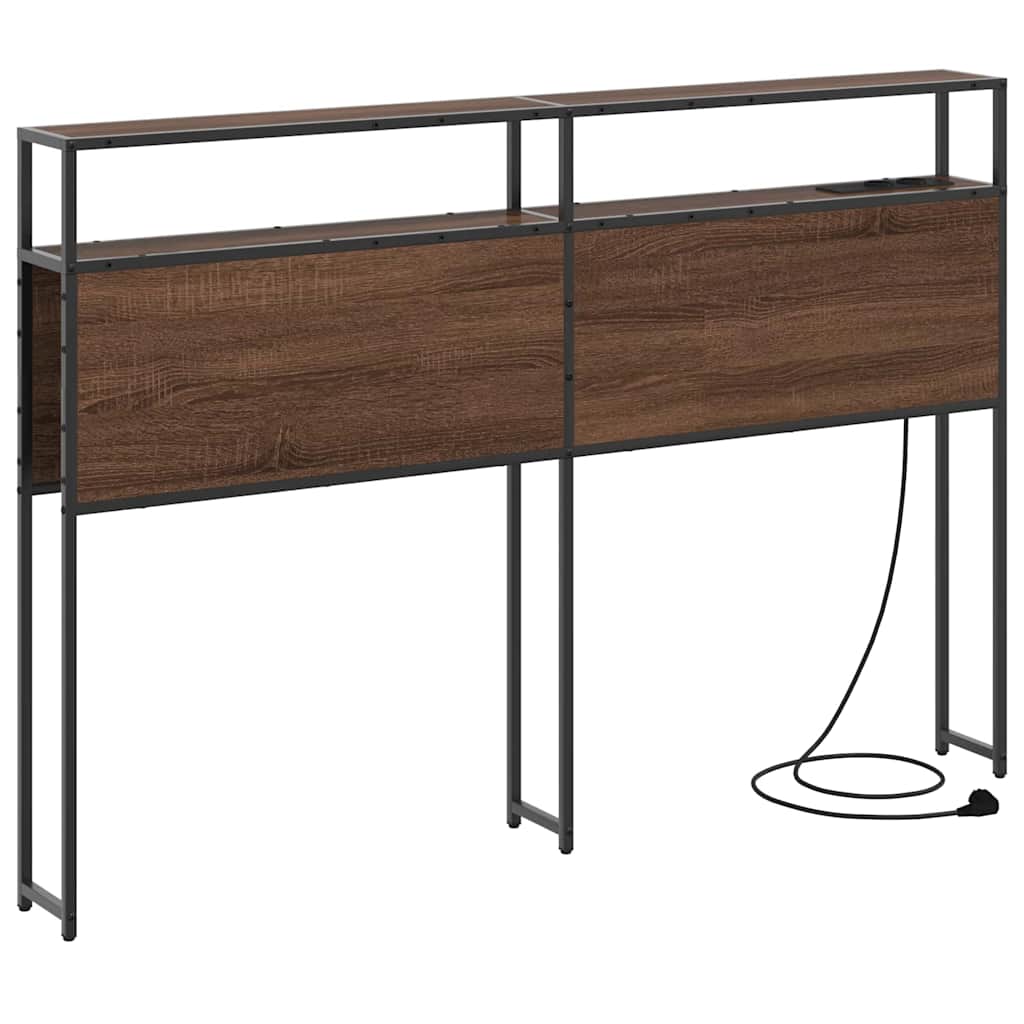 Opberghoofdbord met opslag bruin eikenkleur Bewerkt hout is nu te koop bij PeponiXL, paradijselijk wonen!