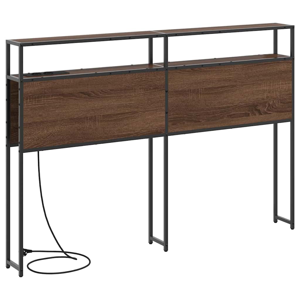 Opberghoofdbord met opslag bruin eikenkleur Bewerkt hout is nu te koop bij PeponiXL, paradijselijk wonen!