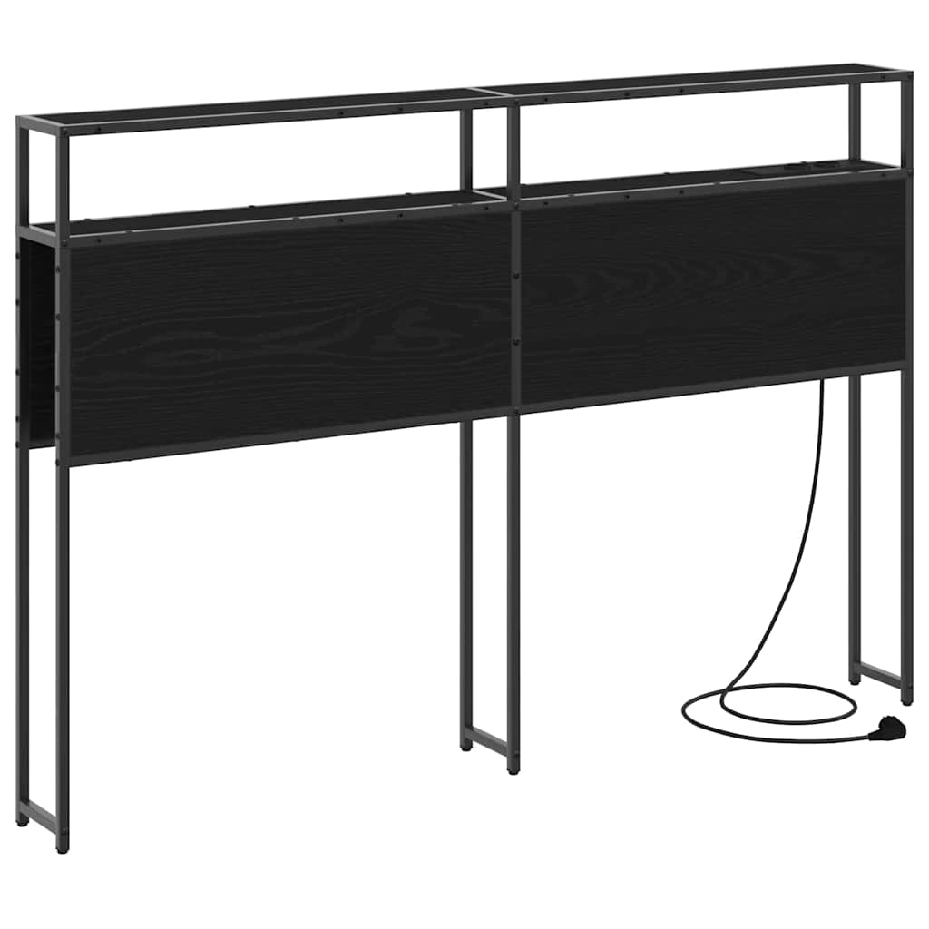 Opberghoofdbord met opslag Zwart eiken Bewerkt hout is nu te koop bij PeponiXL, paradijselijk wonen!