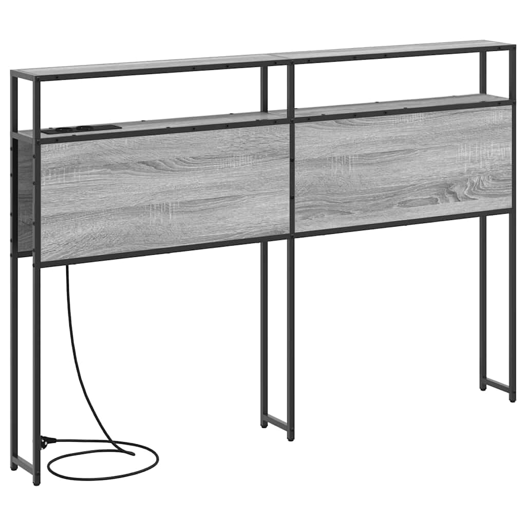 Opberghoofdbord met opslag Grijs sonoma Bewerkt hout is nu te koop bij PeponiXL, paradijselijk wonen!