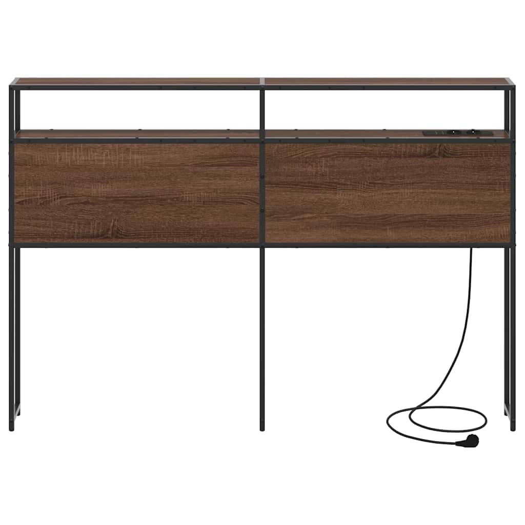 Opberghoofdbord met opslag bruin eikenkleur Bewerkt hout is nu te koop bij PeponiXL, paradijselijk wonen!