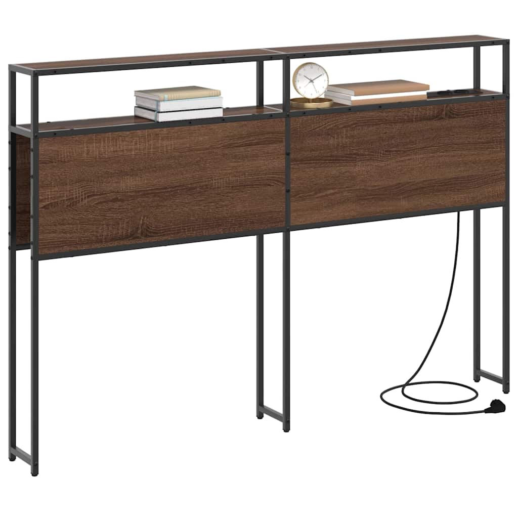 Opberghoofdbord met opslag bruin eikenkleur Bewerkt hout is nu te koop bij PeponiXL, paradijselijk wonen!