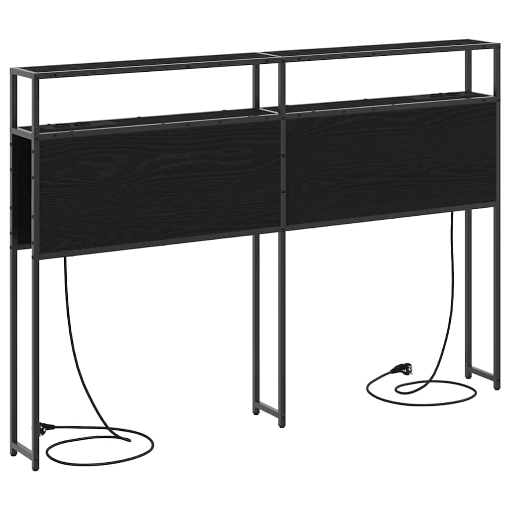Opberghoofdbord met opslag Zwart eiken Bewerkt hout is nu te koop bij PeponiXL, paradijselijk wonen!