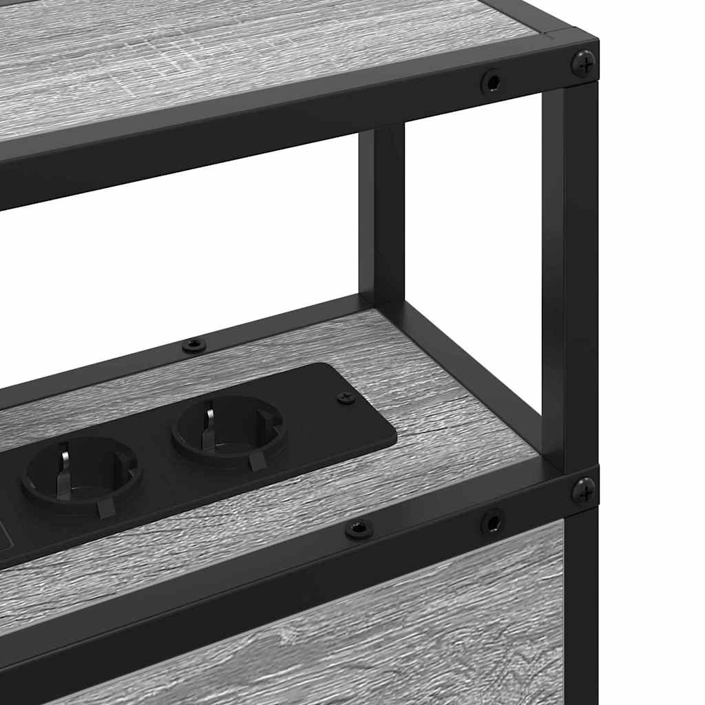 Opberghoofdbord met opslag Grijs sonoma Bewerkt hout is nu te koop bij PeponiXL, paradijselijk wonen!