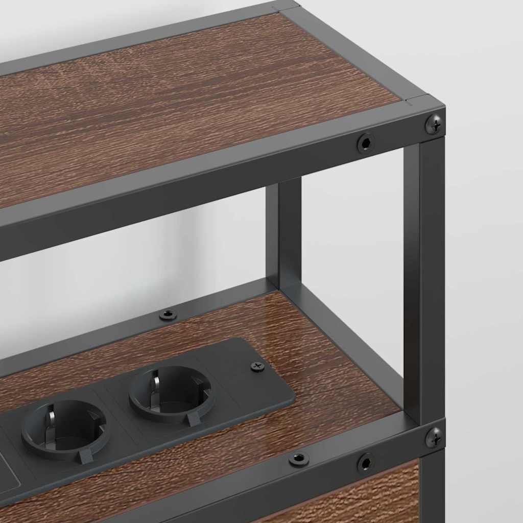 Opberghoofdbord met opslag bruin eikenkleur Bewerkt hout is nu te koop bij PeponiXL, paradijselijk wonen!