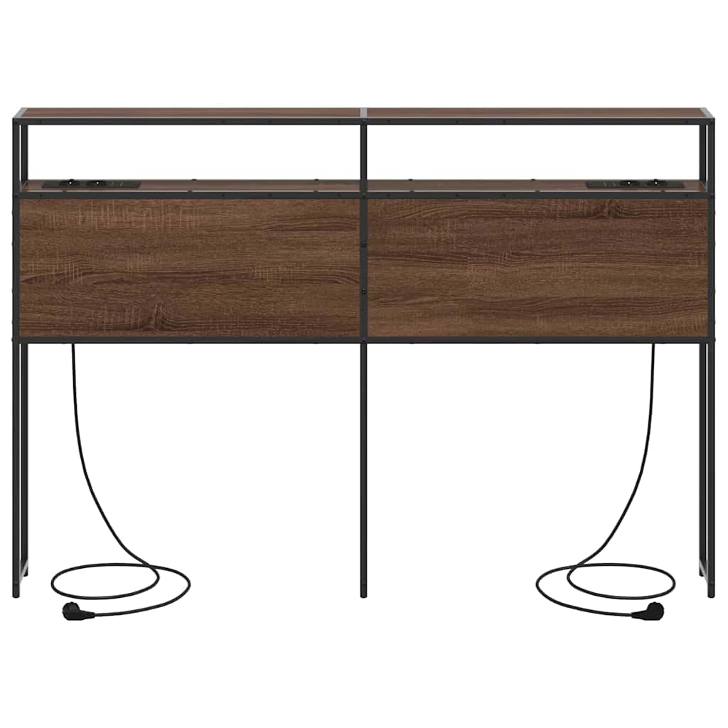 Opberghoofdbord met opslag bruin eikenkleur Bewerkt hout is nu te koop bij PeponiXL, paradijselijk wonen!