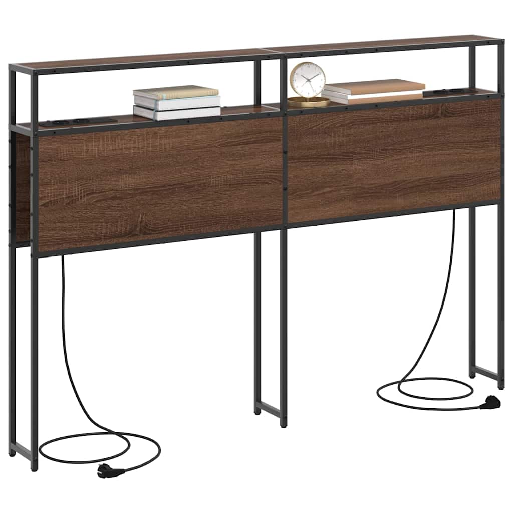 Opberghoofdbord met opslag bruin eikenkleur Bewerkt hout is nu te koop bij PeponiXL, paradijselijk wonen!
