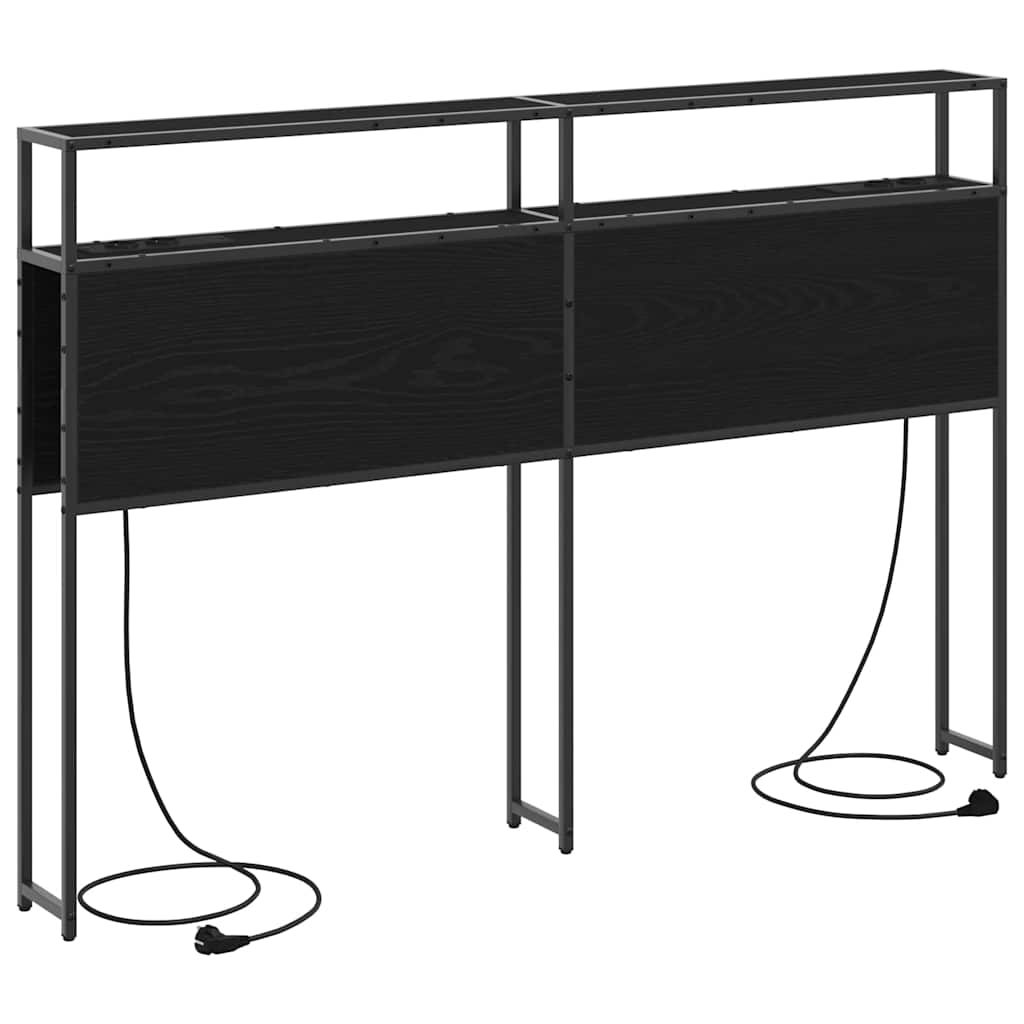 Opberghoofdbord met opslag Zwart eiken Bewerkt hout is nu te koop bij PeponiXL, paradijselijk wonen!