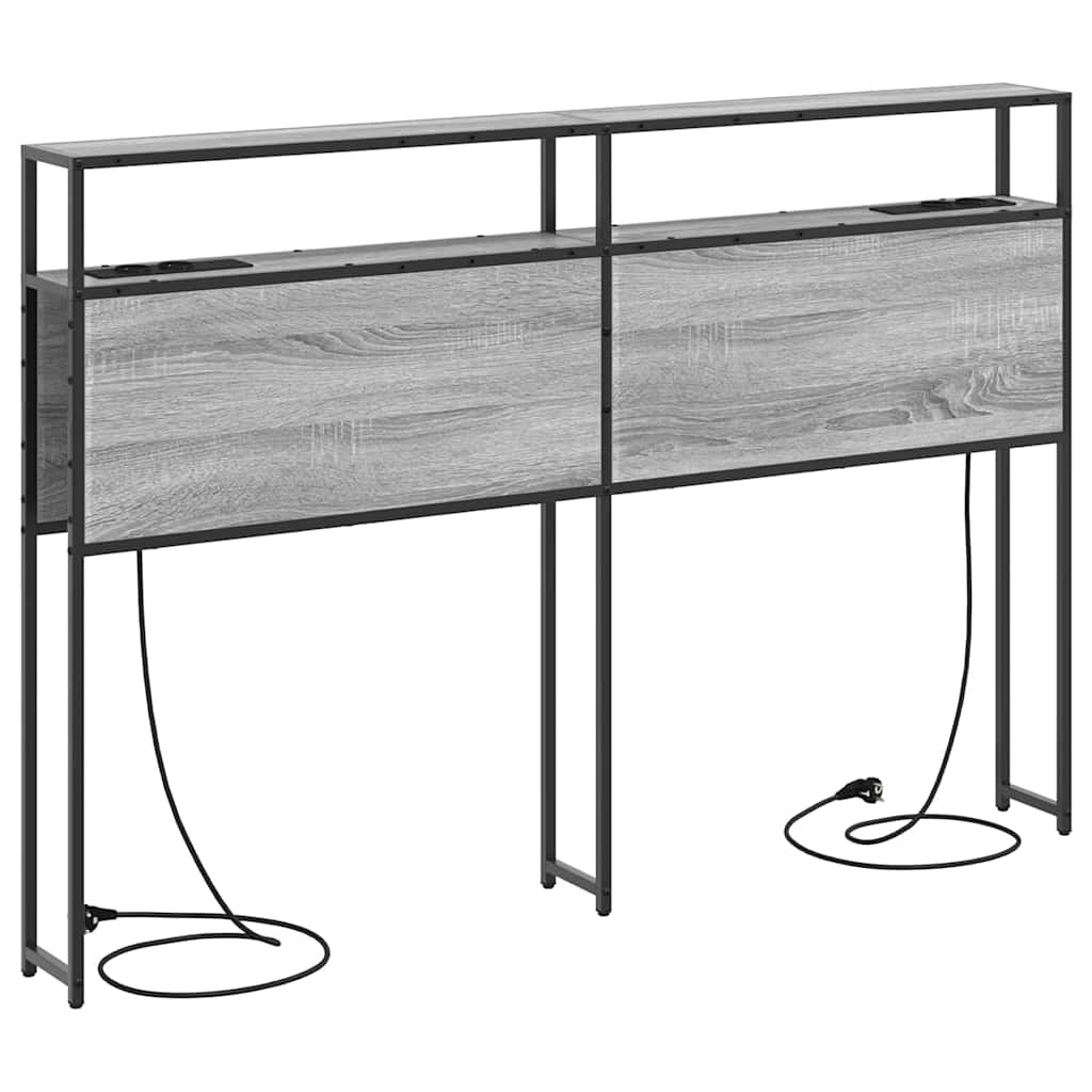 Opberghoofdbord met opslag Grijs sonoma Bewerkt hout is nu te koop bij PeponiXL, paradijselijk wonen!