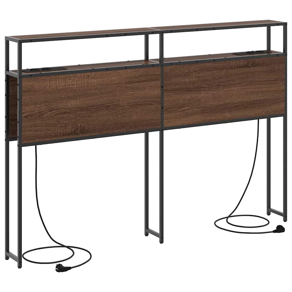 Opberghoofdbord met opslag bruin eikenkleur Bewerkt hout is nu te koop bij PeponiXL, paradijselijk wonen!