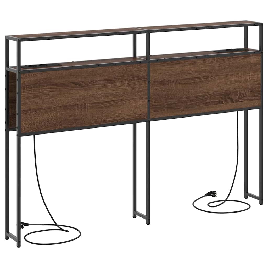Opberghoofdbord met opslag bruin eikenkleur Bewerkt hout is nu te koop bij PeponiXL, paradijselijk wonen!